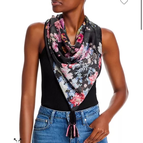 Johnny Was Tassel Silk Scarf - Picture 2 of 5